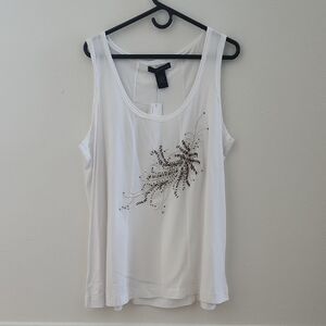Calvin Klein Jeans White Embellished Tank Top